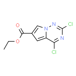 Ethyl 2,4-dichloropyrrolo[2,1-f]-[1,2,4]triazine-6-carboxylate Structure