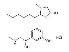 盐酸去氧肾上腺素和5-己基-4-甲基二氢呋喃-2(3H)-酮混合物(1:1)结构式