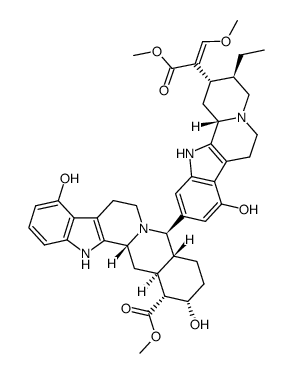 (3β)-9,17α-Dihydroxy-21β-[[(16E)-16,17-didehydro-17-methoxy-16-(methoxycarbonyl)-9-hydroxycorynan]-10-yl]yohimban-16α-carboxylic acid methyl ester结构式