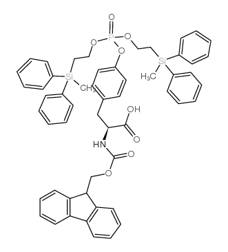N-[(9H-芴-9-基甲氧基)羰基]-O-[双[2-(甲基二苯基硅烷基)乙氧基]磷酰]-L-酪氨酸结构式