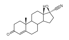 17-hydroxy-3-oxo-androst-4-ene-17-carbonitrile结构式