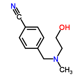 4-{[(2-Hydroxyethyl)(methyl)amino]methyl}benzonitrile Structure