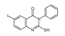 6-iodo-3-phenyl-2-sulfanylidene-1H-quinazolin-4-one结构式