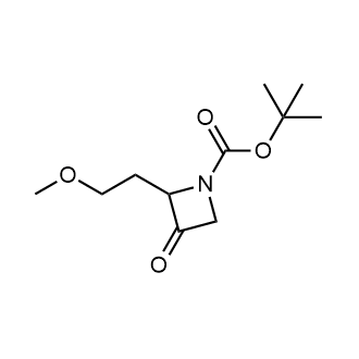 2-(2-甲氧基乙基)-3-氧代氮杂环丁烷-1-羧酸叔丁酯结构式