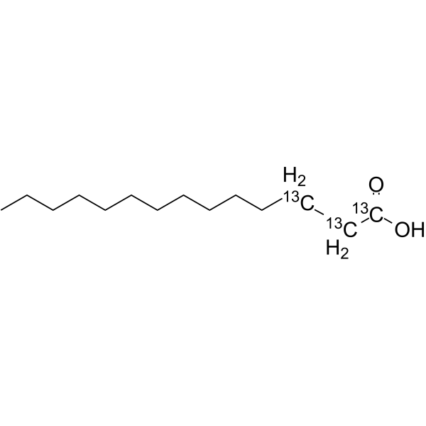 Myristic acid-13C3 structure