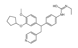 1-(4-{1-[3-(Cyclopentyloxy)-4-methoxyphenyl]-2-(4-pyridinyl)ethyl }phenyl)-3-ethylure Structure