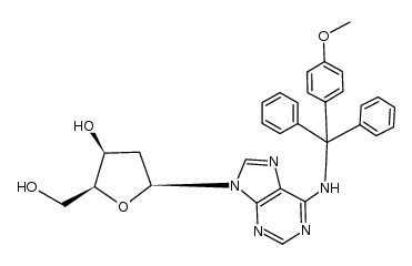 (2S,3S,5S)-2-(hydroxymethyl)-5-(6-(((4-methoxyphenyl)diphenylmethyl)amino)-9H-purin-9-yl)tetrahydrofuran-3-ol Structure