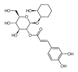 2-Hydroxycyclohexyl-β-D-glucopyranoside 2-[3-(3,4-dihydroxyphenyl)propenoate] Structure