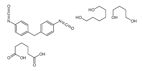 己二酸与1,4-丁二醇、1,6-己二醇和1,1’-亚甲基二(4-异氰酸根合苯)的聚合物结构式