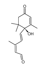 methyl (1'S,2Z,4E,)-5-(1-hydroxy-4-oxo-2,6,6-trimethylcyclohex-2-en-1-yl)-3-methyl-2,4-pentadienal Structure