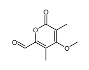 4-methoxy-3,5-dimethyl-6-oxopyran-2-carbaldehyde Structure