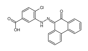 4-chloro-3-[2-(10-oxophenanthren-9-ylidene)hydrazinyl]benzoic acid结构式