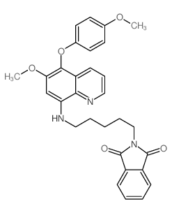 1H-Isoindole-1,3(2H)-dione, 2-[5-[[6-methoxy-5-(4-methoxyphenoxy)-8-quinolinyl]amino]pentyl]- Structure