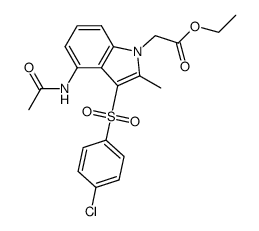 4-(acetylamino)-3-[(4-chlorophenyl)sulfonyl]-2-methyl-1H-indole-1-acetic acid ethyl ester结构式