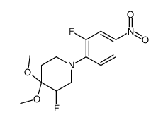 3-fluoro-1-(2-fluoro-4-nitrophenyl)-4,4-dimethoxypiperidine结构式