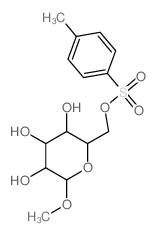 甲基-6-O-对甲苯磺酰基-Alpha-D-葡萄糖苷结构式