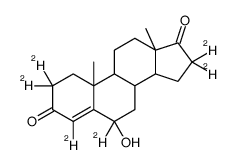 (6R,8R,9S,10R,13S,14S)-2,2,4,6,16,16-hexadeuterio-6-hydroxy-10,13-dimethyl-1,7,8,9,11,12,14,15-octahydrocyclopenta[a]phenanthrene-3,17-dione结构式