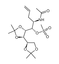 (1S,2R)-2-acetamido-1-((4R,4'R,5S)-2,2,2',2'-tetramethyl-[4,4'-bi(1,3-dioxolan)]-5-yl)pent-4-en-1-yl methanesulfonate结构式