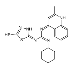 2-cyclohexyl-1-(2-methylquinolin-4-yl)-3-(2-sulfanylidene-3H-1,3,4-thiadiazol-5-yl)guanidine结构式