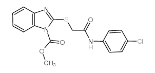2-[(4-氯苯基氨基甲酰)甲基硫代]-1H-苯并[d]咪唑-1-羧酸甲酯结构式