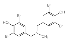 2,6-dibromo-4-[[(3,5-dibromo-4-hydroxy-phenyl)methyl-methyl-amino]methyl]phenol Structure