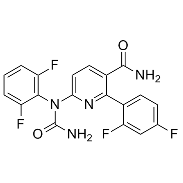 6-[(氨基羰基)(2,6-二氟苯基)氨基]-2-(2,4-二氟苯基)-3-吡啶甲酰胺结构式