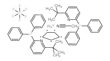 ACETONITRILEBIS[2-DIPHENYLPHOSPHINO-6-T-BUTYLPYRIDINE]CYCLOPENTADIENYLRUTHENIUM (II) HEXAFLUOROPHOSPHATE structure