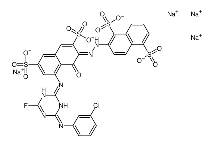 tetrasodium,(3Z)-5-[[4-(3-chloroanilino)-6-fluoro-1,3,5-triazin-2-yl]amino]-3-[(1,5-disulfonatonaphthalen-2-yl)hydrazinylidene]-4-oxonaphthalene-2,7-disulfonate Structure