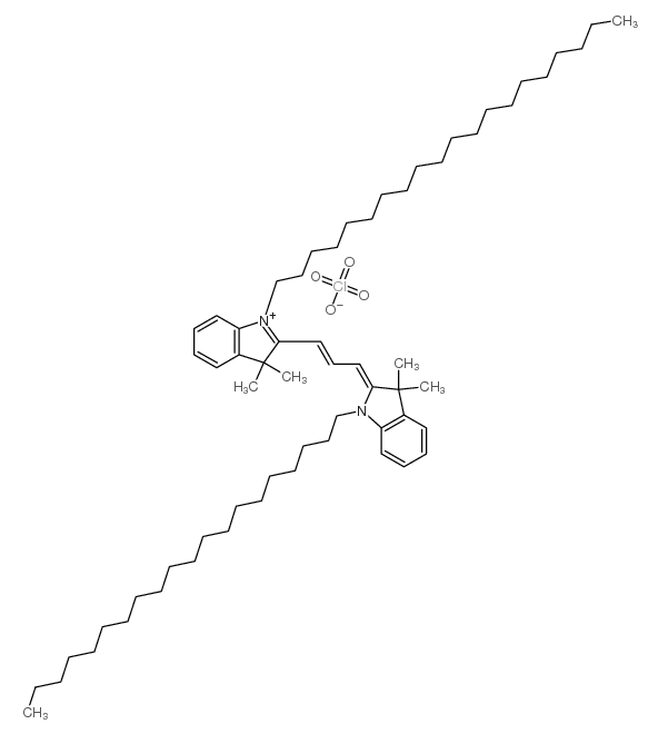 1-icosyl-2-[3-(1-icosyl-3,3-dimethylindol-1-ium-2-yl)prop-2-enylidene]-3,3-dimethylindole,perchlorate Structure