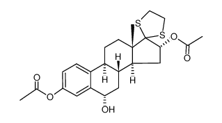 3,16α-diacetoxy-6α-hydroxy-1,3,5(10)-estratriene-17-one 17-ethylenedithioketal结构式