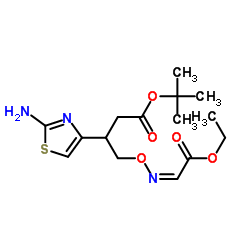 Ethyl (Z)-2-(2-aminothiazol-4-yl)-2-(1-T-butoxycarbonyl-1-methyl)ethoxyimino acetate structure