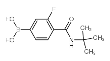 4-叔丁基氨甲酰基-3-氟苯硼酸结构式