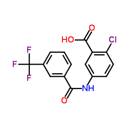 5-[[[3-(三氟甲基)苯基]羰基]氨基]-2-氯苯甲酸结构式