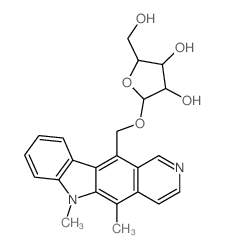 .beta.-D-Ribofuranoside, (5,6-dimethyl-6H-pyrido[3, 4-b]carbazol-11-yl)methyl Structure