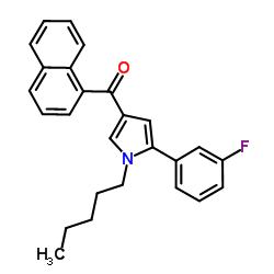 (5-(3-氟苯基)-1-戊基-1H-吡咯-3-基)(萘-1-基)甲酮结构式