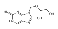 2-amino-9-(2-hydroxyethoxymethyl)-7H-purin-8-one结构式