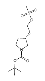 tert-butyl (R)-3-(2-(methylsulfonyloxy)ethyl)pyrrolidine-1-carboxylate Structure