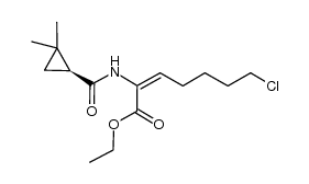 ethyl (E)-7-chloro-2-((S)-2,2-dimethylcyclopropanecarboxamido)-2-heptenoate结构式