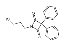 3,3-diphenyl-1-(3'-mercaptopropyl)-2-thioxoacetidin-4-one结构式