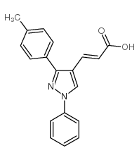 3-(1-苯基-3-对甲苯-1H-吡唑-4-基)-丙烯酸结构式