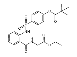 N-[2-[4-(pivaloyloxy)phenylsulfonamido]-benzoyl]-glycine ethyl ester Structure