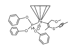 (Cp)iron(carbonyl){P(O(phenyl))3}{η1-(E)-C(CH2O(methyl))C(methyl)S-p-C6H4(methyl)}结构式