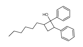 1,2-diphenyl-4-hexylcyclobutan-1-ol结构式