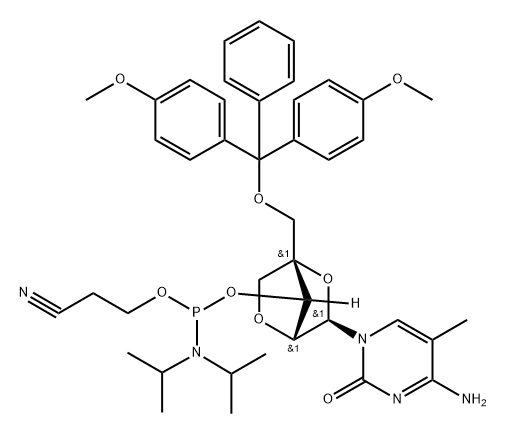 DMT-LNA-5mA phosphoramidite结构式