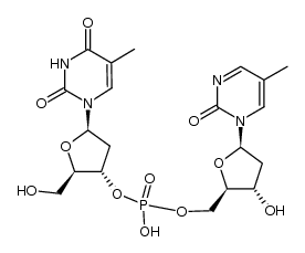 ((2R,3S,5R)-3-hydroxy-5-(5-methyl-2-oxopyrimidin-1(2H)-yl)tetrahydrofuran-2-yl)methyl ((2R,3S,5R)-2-(hydroxymethyl)-5-(5-methyl-2,4-dioxo-3,4-dihydropyrimidin-1(2H)-yl)tetrahydrofuran-3-yl) hydrogen phosphate结构式