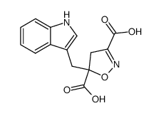 5-(RS)-(3-indolylmethyl)-4,5-dihydroisoxazole-3,5-dicarboxylic acid结构式