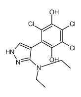 2,3,5-trichloro-6-[5-(diethylamino)-1H-pyrazol-4-yl]benzene-1,4-diol Structure