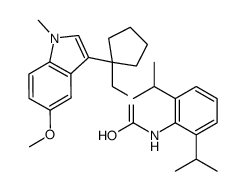 1-[2,6-di(propan-2-yl)phenyl]-3-[[1-(5-methoxy-1-methylindol-3-yl)cyclopentyl]methyl]urea结构式