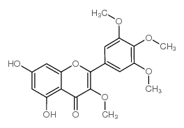 5,7-二羟基-3,3,4,5-四甲氧基黄酮结构式