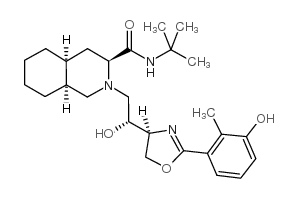 (3S,4aS,8aS)-2-[(2R)-2-[(4S)-2-[3-羟基-2-甲基苯基]-4,5-二氢恶唑-4-基]-2-羟乙基]十氢异喹啉-3-甲酸叔丁酰胺结构式